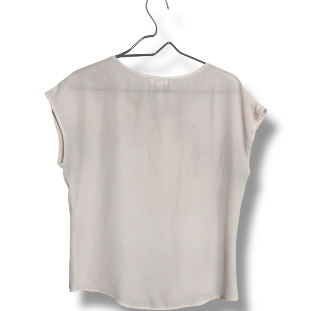Ali & Kris Cream Pale Pink Cap Sleeve Shear Lightweight Blouse - Picture 14 of 15